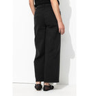 Pantalon Large en Coton Femme - Noir Uni Fonce