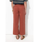 Pantalon Large en Coton Femme - Marron Uni Clair