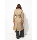 Trench Long Ceinturé Femme - Naturel Uni Clair