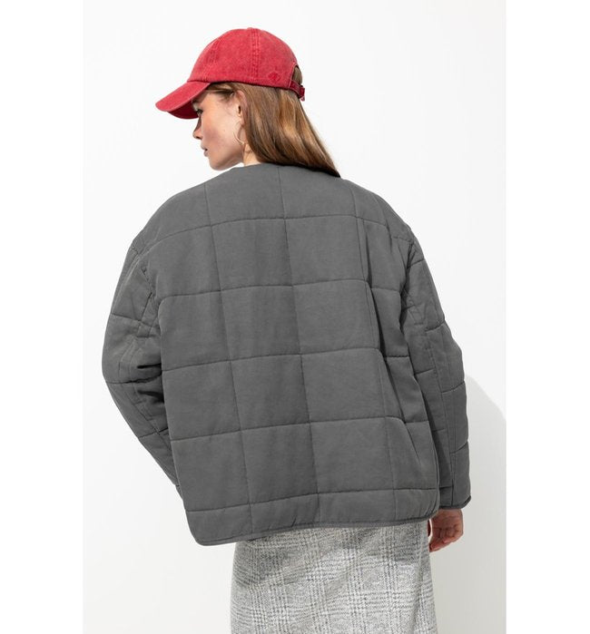 Veste Matelassée Femme - Gris Uni Clair