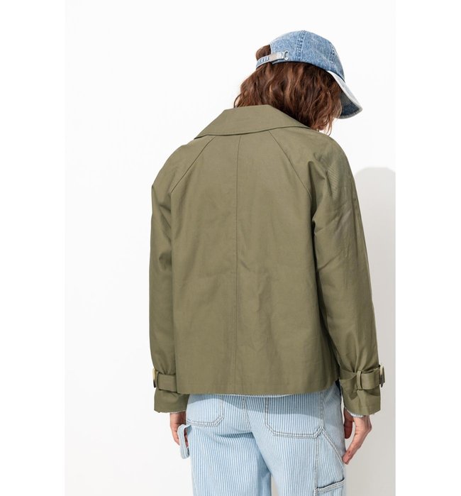 Veste Trench Femme - Kaki Uni Fonce