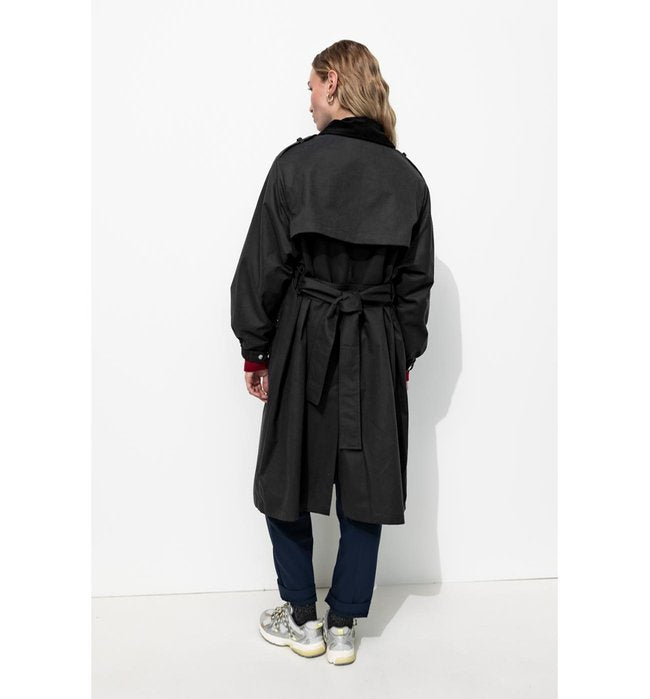 Trench Coupe-vent Femme - Bleu Uni Fonce