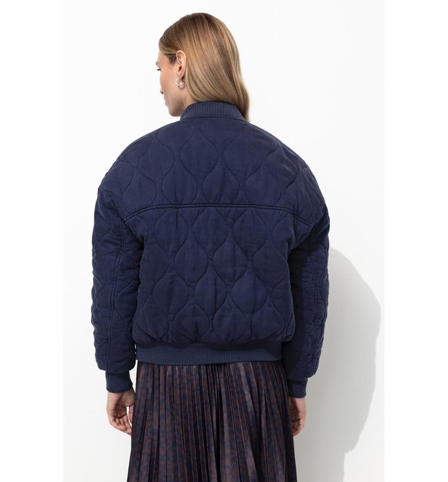 Bomber en Lyocell Matelassé - Bleu Uni Fonce