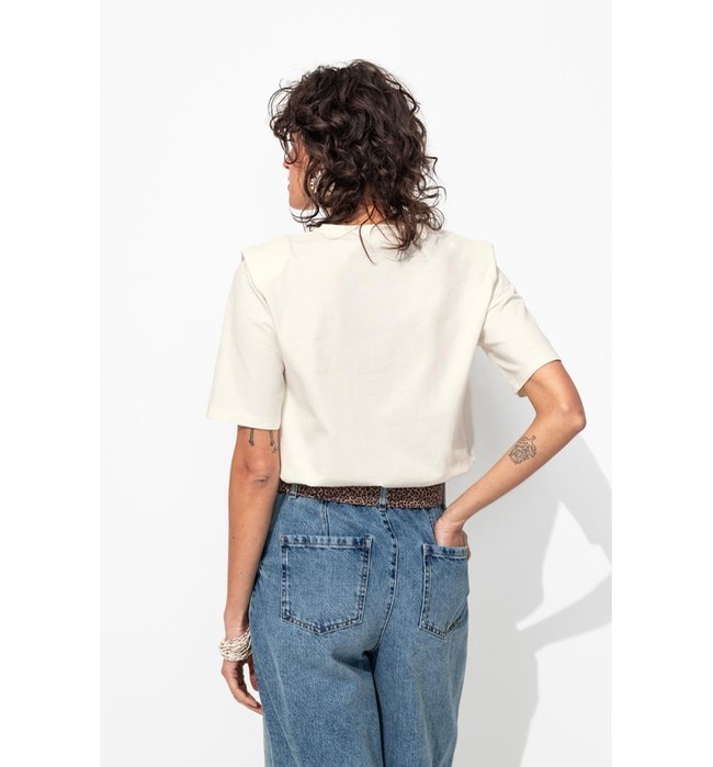 T-shirt à Épaulettes Femme - Naturel Uni Clair