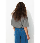 T-shirt Oversize à Message - Gris Imprime