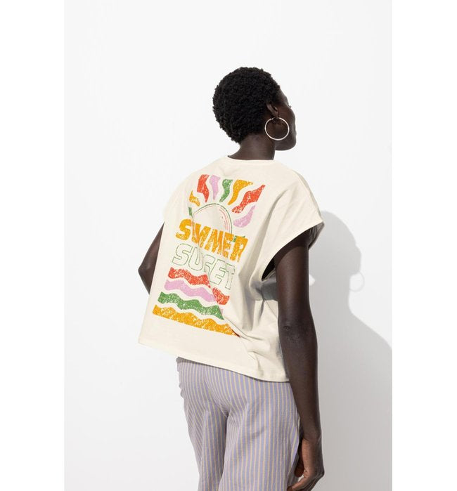 T-shirt Motif Devant et Dos - Naturel Imprime