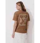 T-shirt Motif Dos Femme - Marron Imprime