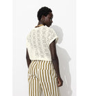 T-shirt Broderie Anglaise - Naturel Uni Clair