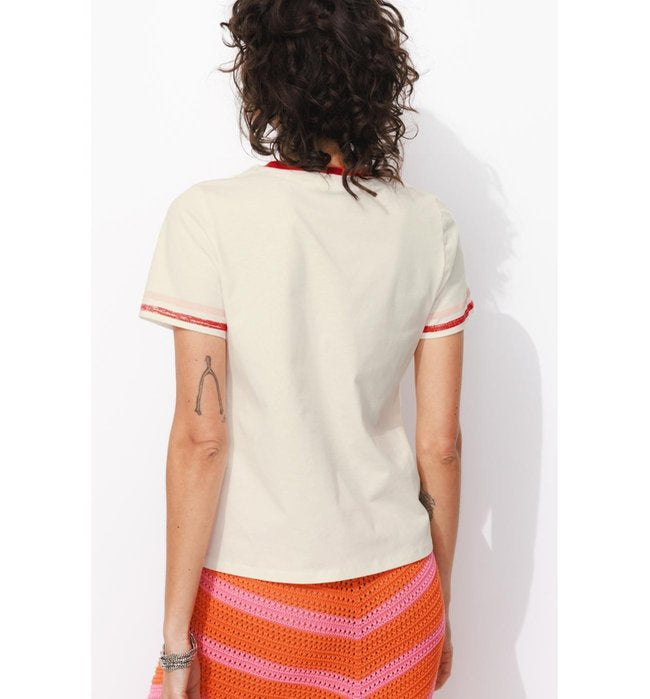 T-shirt Sisters Club - Naturel Imprime