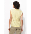 T-shirt à Écusson Femme - Jaune Uni Colore