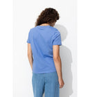 T-shirt à Message Femme - Bleu Imprime