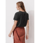 T-shirt à Message Femme - Gris Imprime
