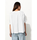 T-shirt Uni Évasé Femme - Naturel Uni Clair