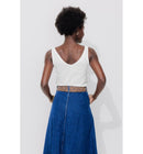 Débardeur Col V en Coton Femme - Blanc Uni Clair