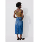 Débardeur Col V en Coton Femme - Marron Imprime