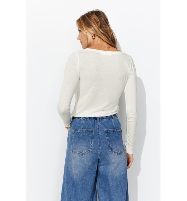 T-shirt Col Rond Femme - Naturel Uni Clair