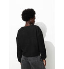 Sweat-shirt Polaire Bouclettes - Noir Uni Fonce