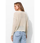 T-shirt en Maille Filet Femme - Naturel Uni Clair