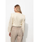 Sweat-shirt Épaulé Femme - Naturel Uni Clair