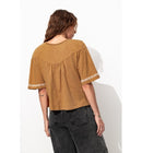 T-shirt Brodé Femme - Grège Uni Fonce