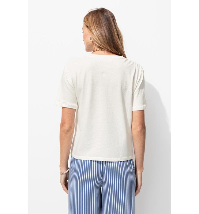 T-shirt Col Rond Femme - Naturel Uni Clair