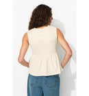 Débardeur Perlé Femme - Naturel Uni Clair