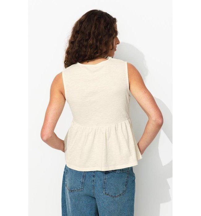 Débardeur Perlé Femme - Naturel Uni Clair
