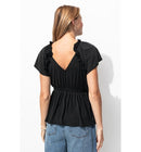 T-shirt à Volants en Jersey - Noir Uni Fonce