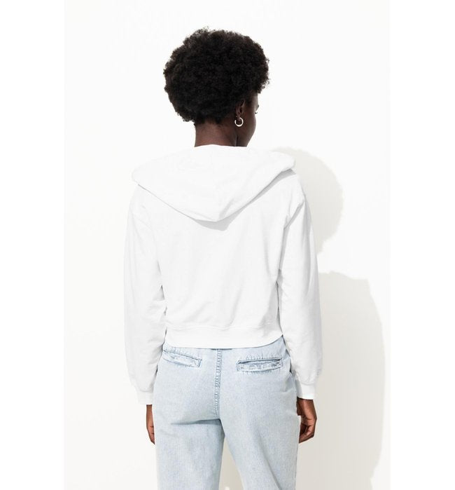 Sweat-shirt à Capuche Femme - Blanc Uni Clair