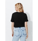 T-shirt Col Rond Éco-conçu - Noir Uni Fonce