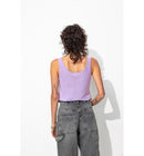 Débardeur en Lin Mélangé Femme - Violet Uni Colore