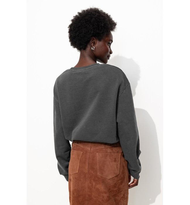 Sweat-shirt Oversize Pailleté - Gris Imprime