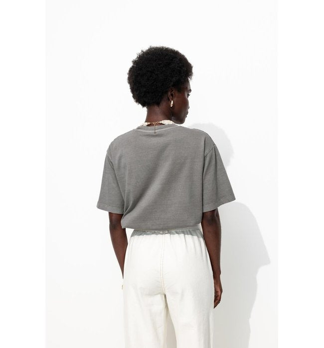 T-shirt à Message Femme - Gris Imprime