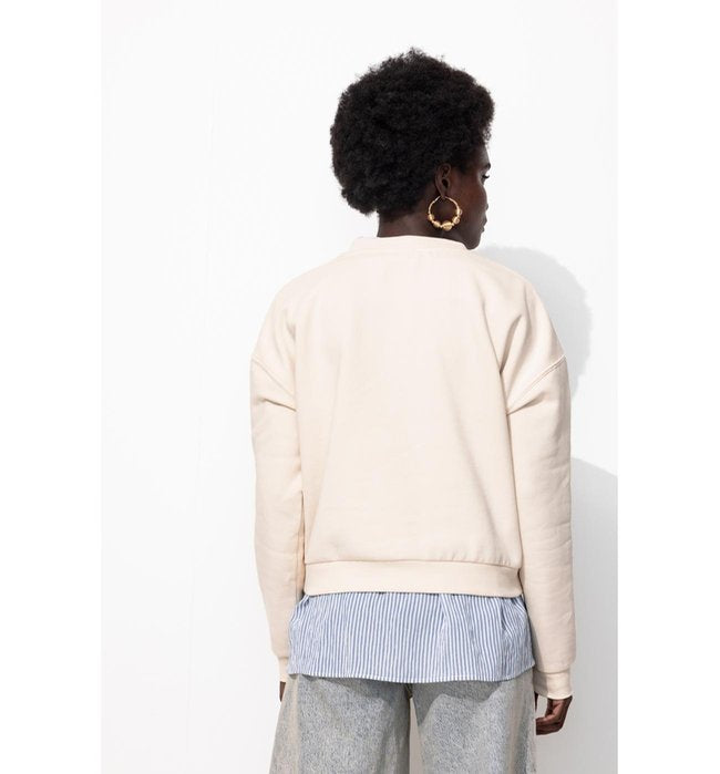 Sweat-shirt à Motif Pailleté - Naturel Imprime