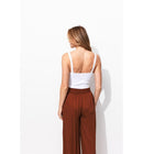 Body Côtelé à Bretelles Femme - Blanc Uni Clair