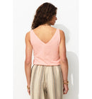 Débardeur Col V en Coton Femme - Rose Uni Colore