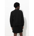 Sweat-shirt Teddy en Molleton - Noir Uni Fonce