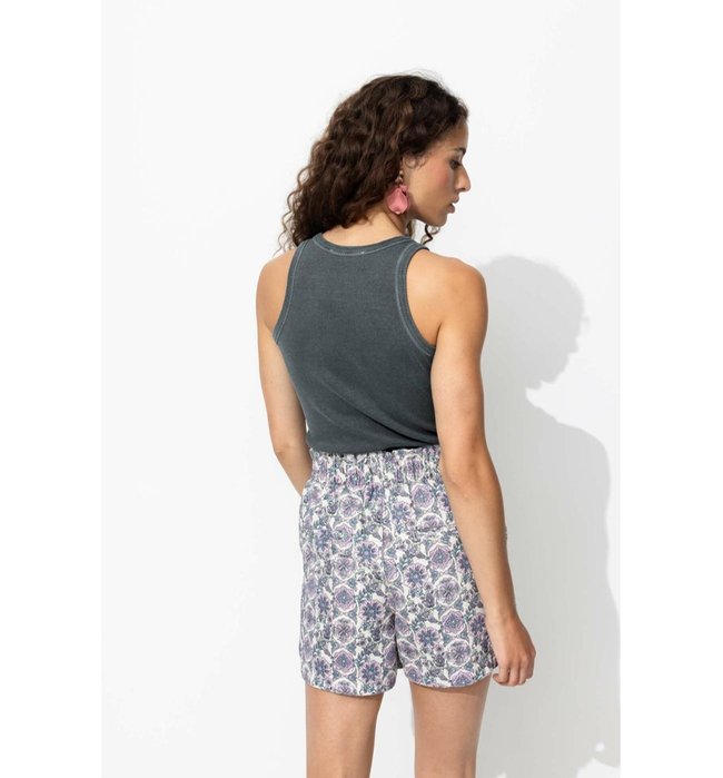 Débardeur Côtelé Femme - Gris Uni Fonce