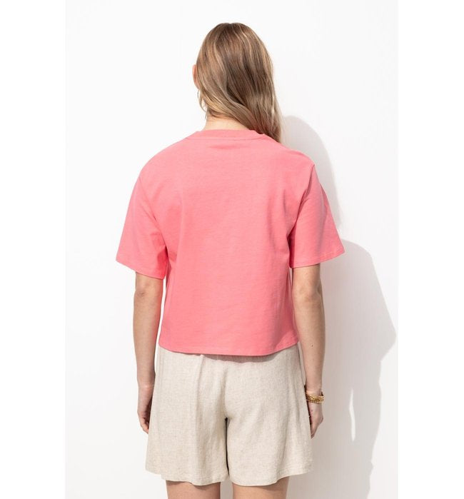 T-shirt Court 75 Femme - Rose Imprime