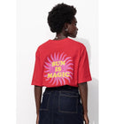 T-shirt à Message Femme - Rouge Imprime