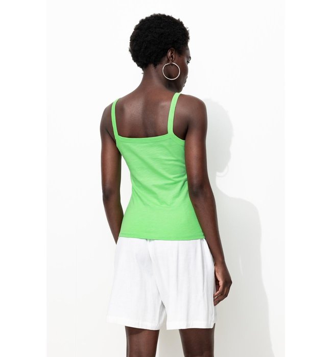 Débardeur en Jersey Uni Femme - Vert Uni Colore