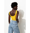 Body Uni en Coton Femme - Jaune Uni Colore