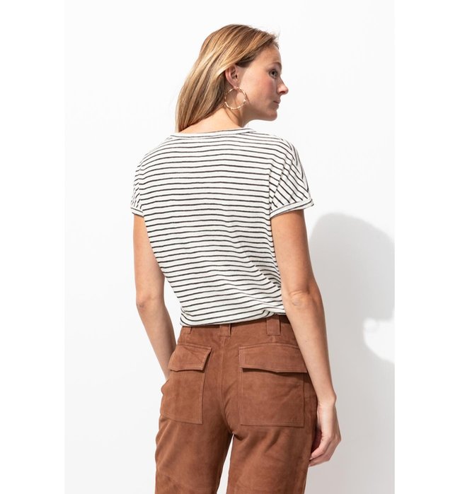 T-shirt Rayé Marinière Femme - Bleu Raye