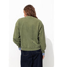 Sweat-shirt Uni Col V - Kaki Uni Fonce