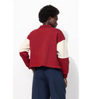 Sweat-shirt Bicolore Femme - Multicolore Raye