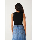 Débardeur Marcel Côtelé Femme - Noir Uni Fonce