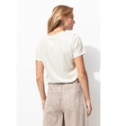 T-shirt Côtelé Irisé Femme - Naturel Uni Clair