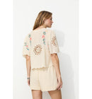 Blouse Brodée Point de Croix - Naturel Uni Clair