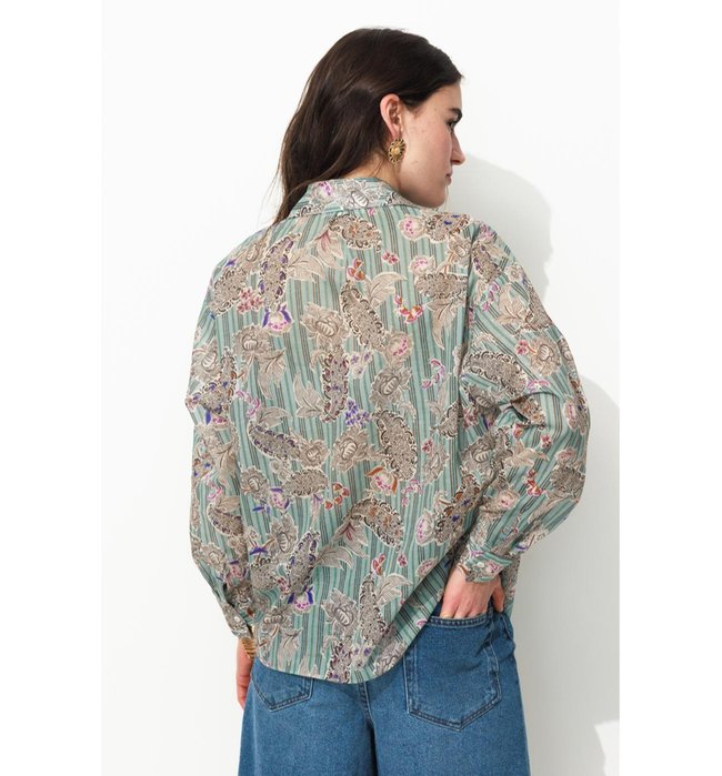 Chemise Légère Imprimée Femme - Bleu Imprime
