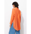 Chemise Légère Oversize Femme - Orange Uni Colore